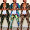 Sexy camo leopard print two piece set M6006