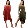 Summer Bohemian White Irregular Beach Dress 8206