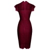Solid Color Temperament Round Neck Sexy Lace Slim And Hip Wrap Pencil Dress CD127