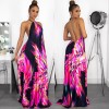 Halter Style Women Casual Loose Beach Maxi Dress M8388