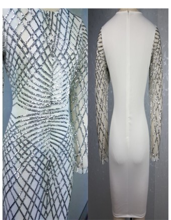 Gold sequin sleeveless clubwear evening dress M30349