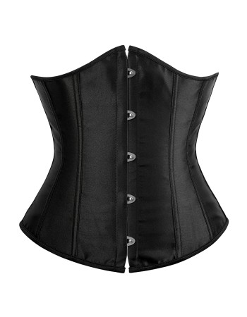 Sexy women solid satin underbust corsets plus size black white M1743