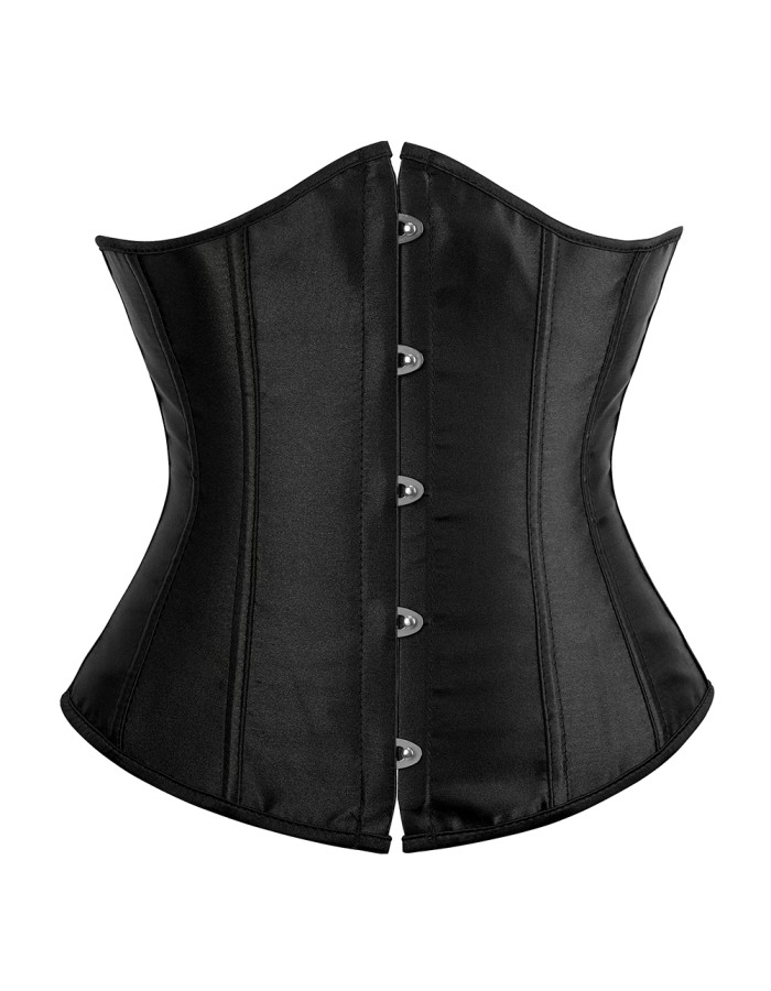 Sexy women solid satin underbust corsets plus size black white M1743