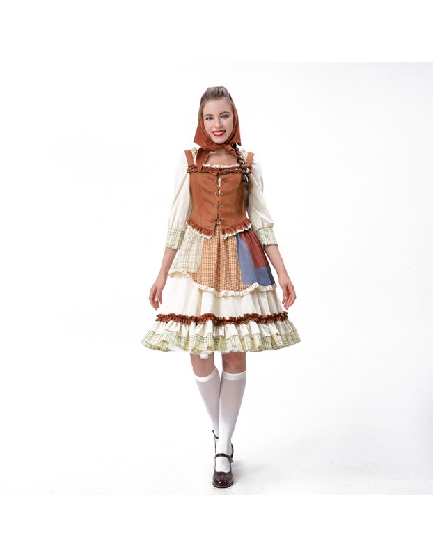 Adult Pastoral Cosplay Manor Farm Maid Costume Party Sexy Women Maid Dress YM8733