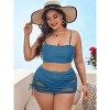 Sexy Fat Women Three Piece Plus Size Bikini Bathing Suit Beachwear Swimwear 495