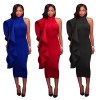 Sleeveless Turtleneck Lady Elegant Dinner Evening Maxi Dress M18091
