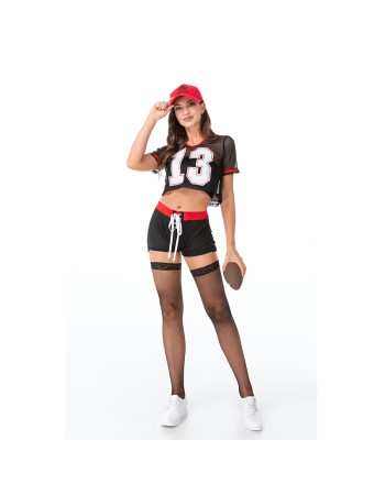 Stage Suit Sportswear Sexy Black Rugby Cheerleader Costume Uniform MS4885