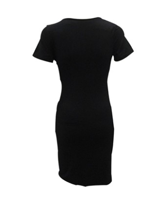 Europe and America wrinkled solid color dress m88049
