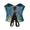 SexyY2K Women Shiny Leather Gothic Metallic Bustier Corset Cami Top 22026