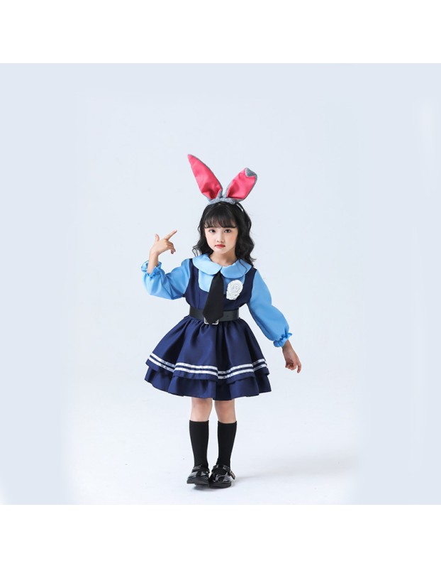 Halloween Crazy Zootopia Cartoon Cosplay Officer Judy Rabbit Costume DL2046