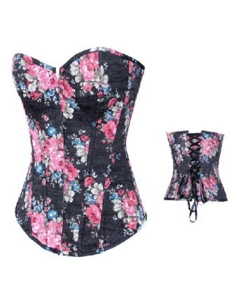 Floral Cowboy Corset with G-string M1852B