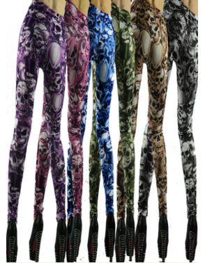 Fashion High Elasticity Women Skull Printed Leggings FG0108