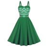 Fashion Vintage Floral Print Casual Strap Sleeveless Elegant Party Dress M3308