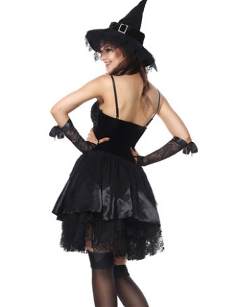 Women Sexy Lace Witch Costume for Halloween Party m40392