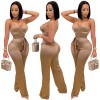 Recreational Temperament Sexy Long Straight Tube Rompers Women Jumpsuit X3717