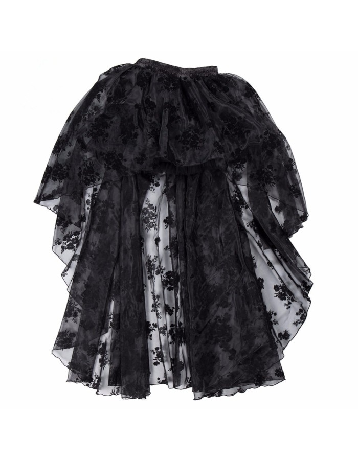 Black Fluffy Tulle Steampunk Skirt m31693