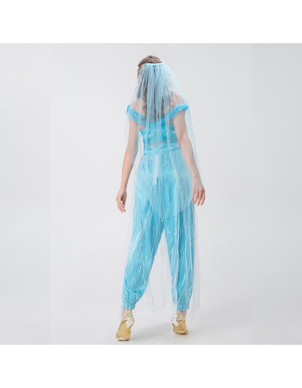 Halloween Costume Aladdin Magic Lamp Princess Jasmine Dress Cosplay Animation YM0914
