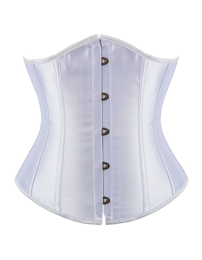 Sexy women solid satin underbust corsets plus size black white M1743