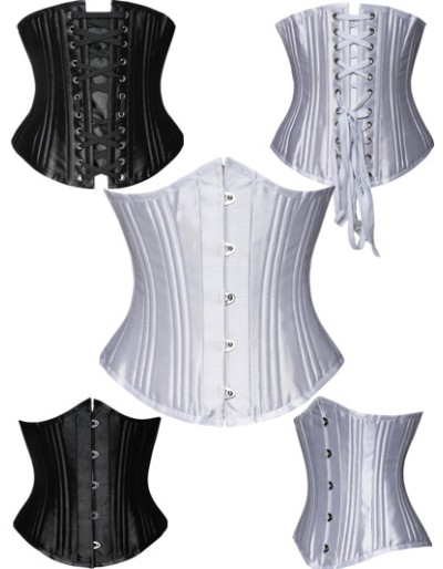 Polyester Steel Boned Hook Eye and Lace Up Closure Underbust Corset M1323