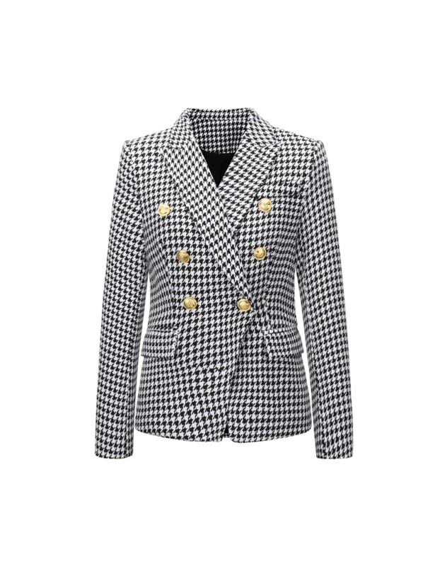 Short Suit Jacket Double Breasted Top Coat Solid Color Women Blazer H2013