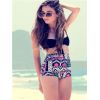 Geometric Strapped High Waist Bikini M5380