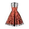 Women Gauze Embroidery Waist Sleeveless Lolita Court Swing Midlength Dress 5122