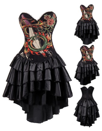 Dragon Pattern Corsets Skirt M1363