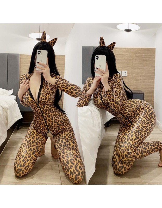 Light High Elastic Bodysuit Leopard Sexy Women Jumpsuit XX68011