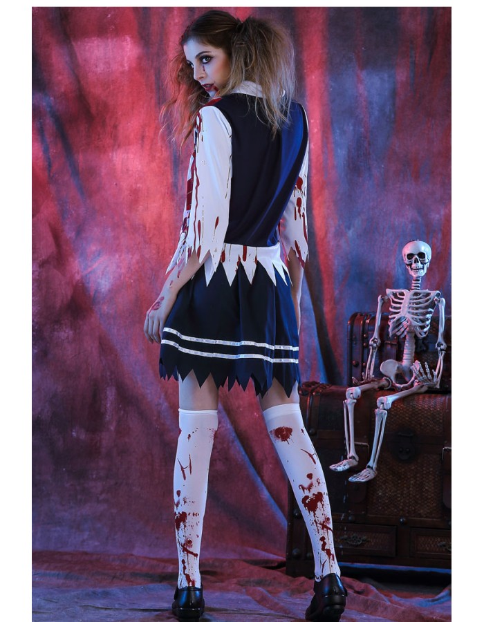 Bloody Zombie School Girls Costume M40241