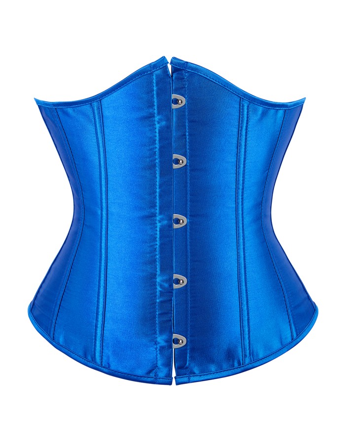 Sexy women solid satin underbust corsets plus size black white M1743