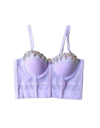 Shapewear Corset Crop Sexy Spice Girls Dance Erase Chest Color Drill Corset KN8029