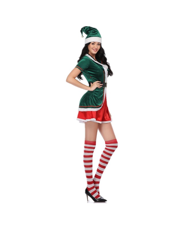 Lovely Green Plus Size Xmas Santa Claus Elf Helpers Costume M21947