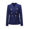 Short Suit Jacket Double Breasted Top Coat Solid Color Women Blazer H2013