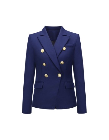 Short Suit Jacket Double Breasted Top Coat Solid Color Women Blazer H2013