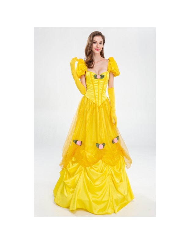 Halloween Costume Beauty And The Beast Princess Belle Dress Stage Costume YM3701