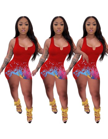 Club Mini Dress Printed Casual Sexy Bodycon Dress M063