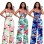print floral women sexy tank top and Wide leg pants two piece outfits M30124