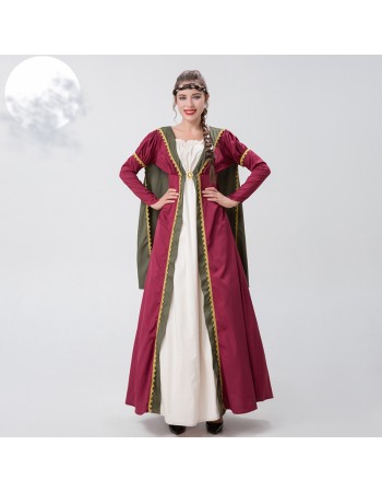 Halloween Costume Queen Role Play Cape Performance Court Drama Costume YM8721