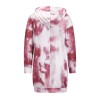 Mid-Length Pullover O-Neck Casual Tie Dye Printed Sweater Hoodie Dress LQ155
