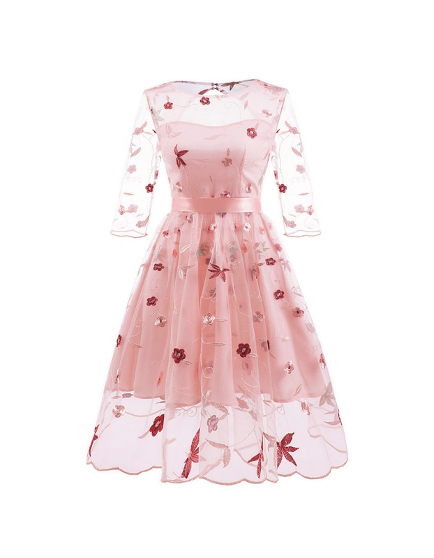 Retro Style Puffy Woman Party Sexy Night Elegant Casual Dresses CD1670