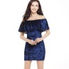 Sexy off shoulder velvet dress M8207
