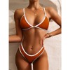 Matching Triangle Swimsuit Bikini Swimwear Pure Color Sexy Custom S037