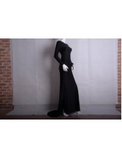 Black Long Sleeves Design Maxi Dress M3971a