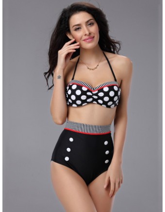 Polka Dot High-waisted Bikini M5311a