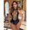 PVC Gauze Perspective Open File Cleavage Sexy Underwear Mesh Jumpsuit YSF438