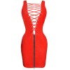Woman Plus Size Wet look Pu Leather Bodycon Dresses M7303