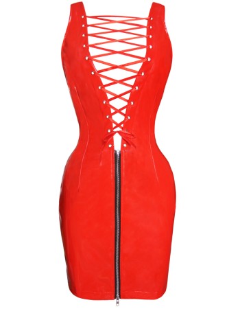 Woman Plus Size Wet look Pu Leather Bodycon Dresses M7303