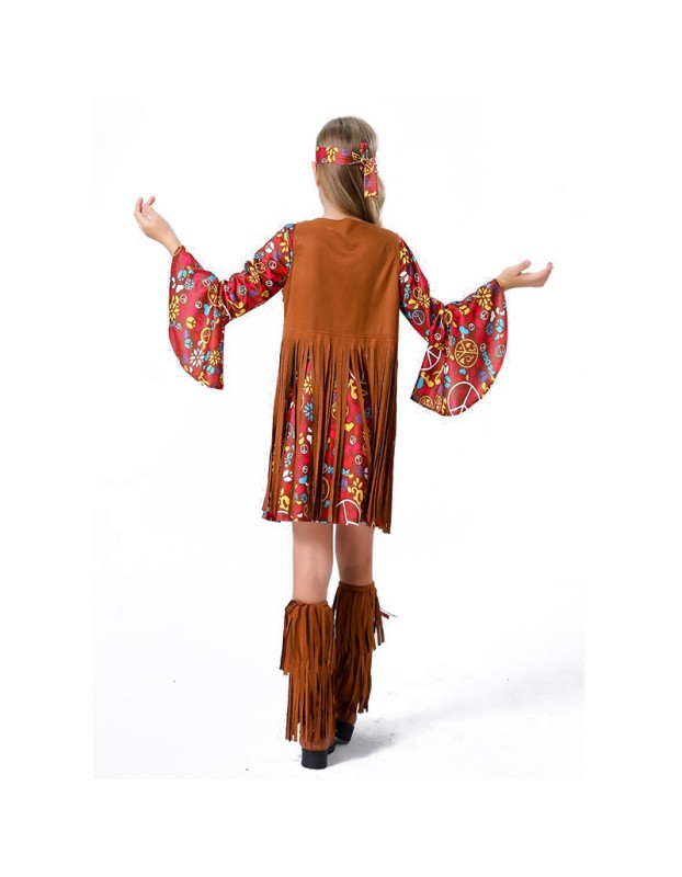 Halloween Carnival Children's Concert Hippie Rock Girl Costumes YM5607