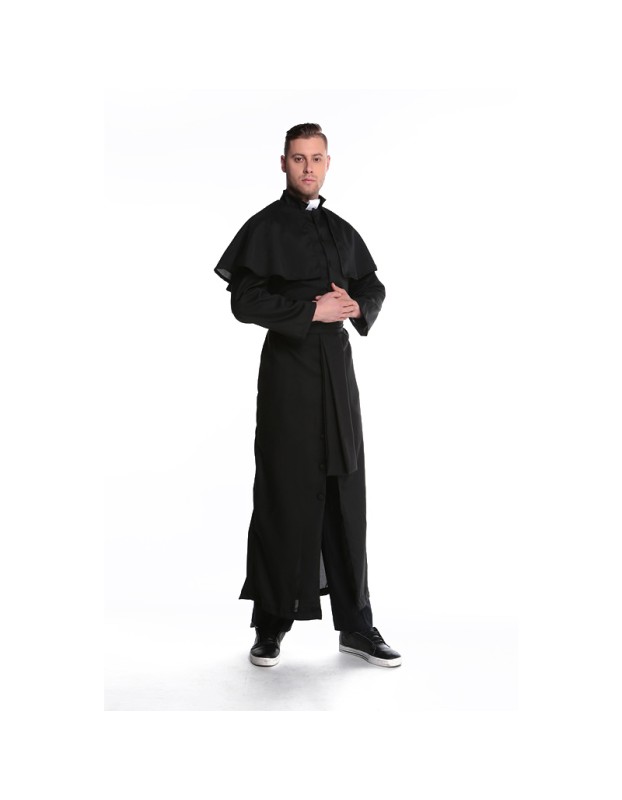 Couple Halloween Cosplay Nun Habit Priest Christian Missionary Catholic Costume SM89171