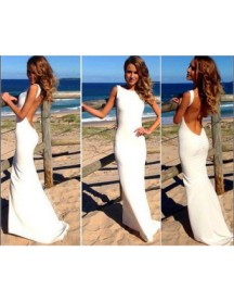 Sexy White Fashion Design Long Maxi Dress M3970a